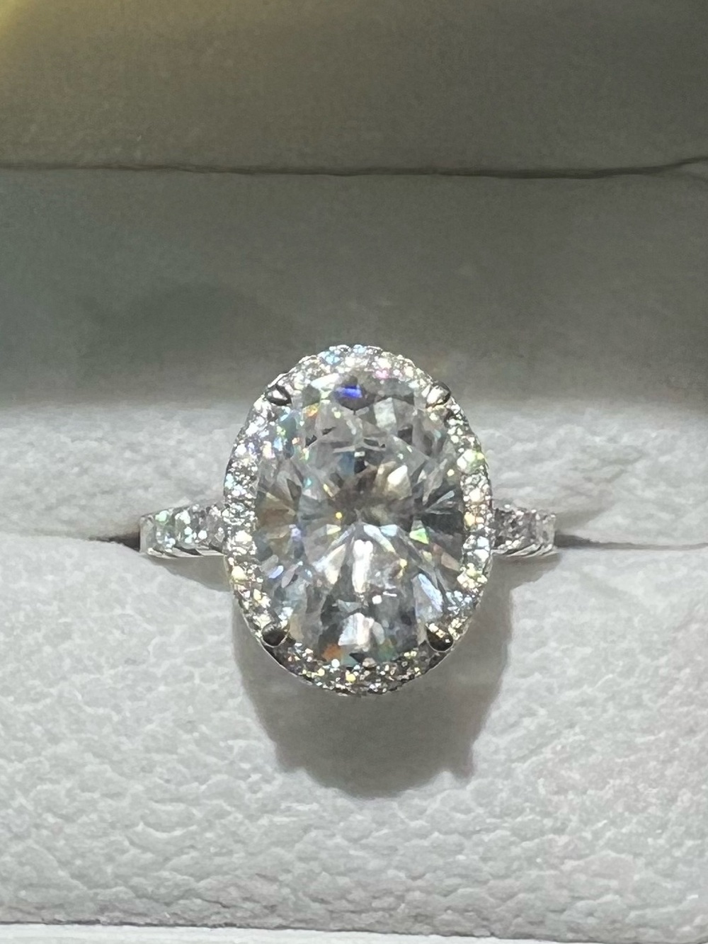 NEW! 8 CT MOISSANITE OVAL HALO RING